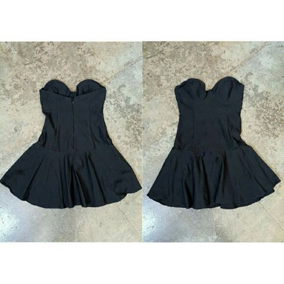 Nasty Gal Dark Romance Flirty Strapless Sweetheart Fit & Flare Mini Dress - Picture 2 of 4